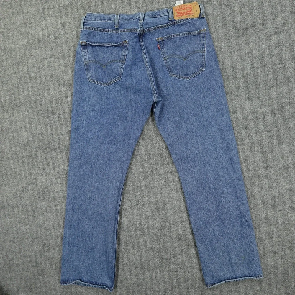 Levis 501 Mens Jeans 36x32 (Tag 38x32) Blue Original Fit Straight Leg Button Fly